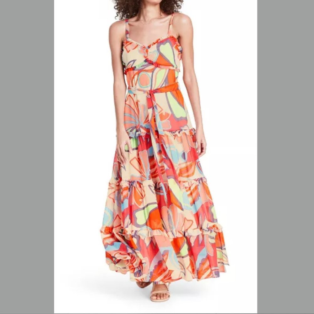 ALEXIS Target Mixed Floral Sleeveless Tiered Dress